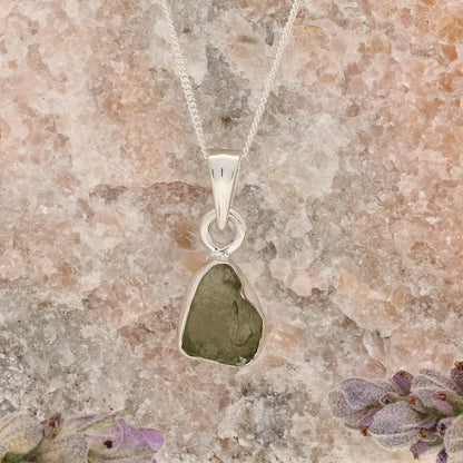 Get your Authentic Moldavite Sterling Silver Necklace Pendant online now or in store at Forever Gems in Franschhoek, South Africa