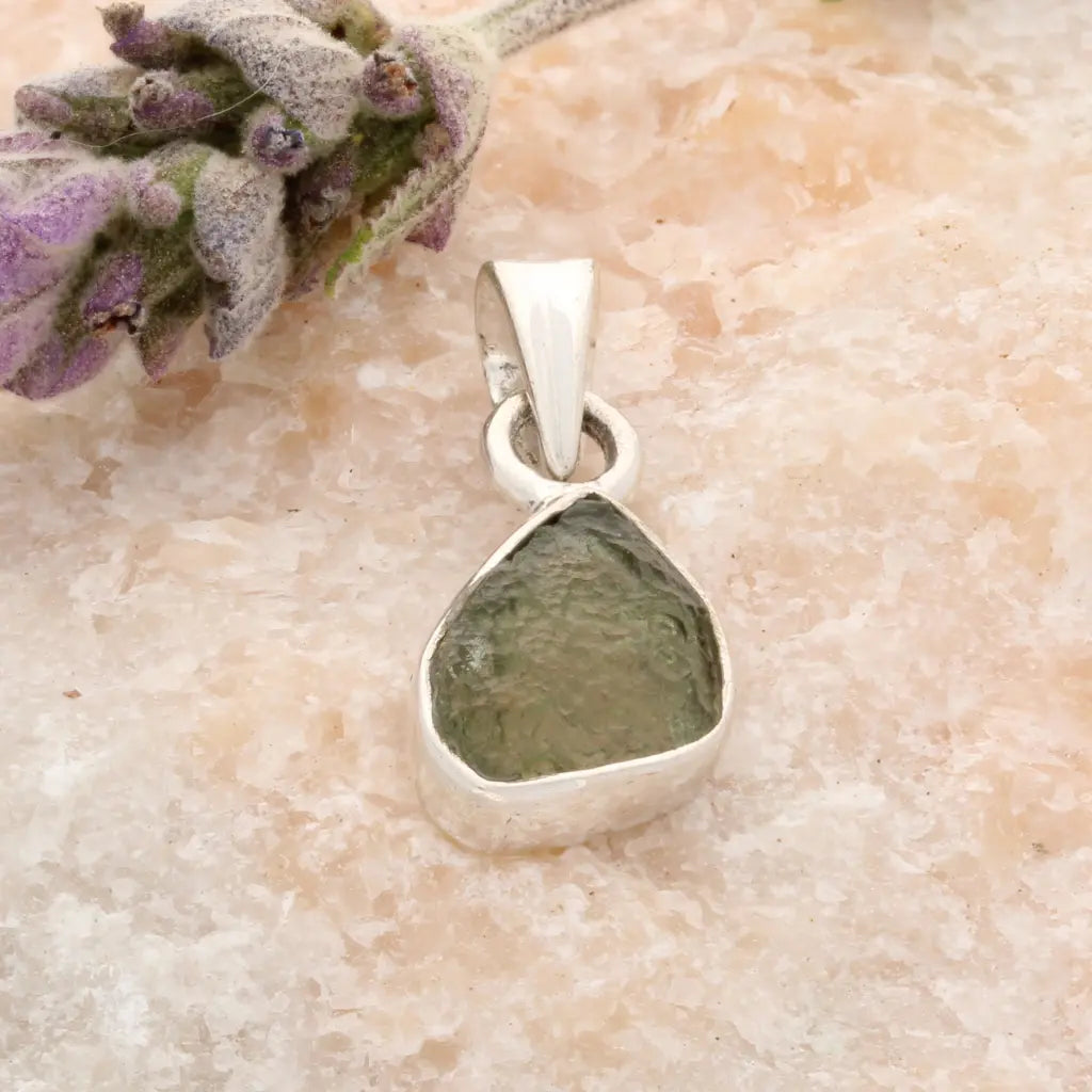 Get your Authentic Moldavite Sterling Silver Necklace Pendant online now or in store at Forever Gems in Franschhoek, South Africa