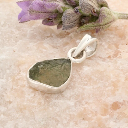 Get your Authentic Moldavite Sterling Silver Necklace Pendant online now or in store at Forever Gems in Franschhoek, South Africa