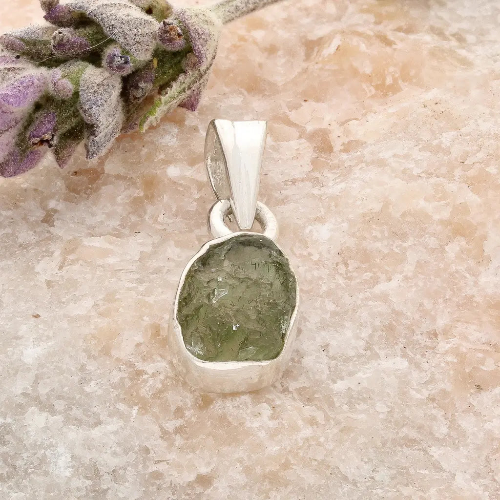 Get your Authentic Moldavite Sterling Silver Necklace Pendant online now or in store at Forever Gems in Franschhoek, South Africa