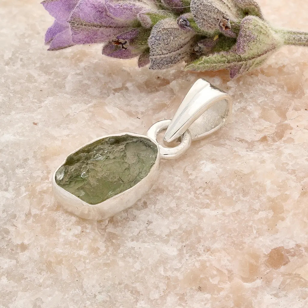 Get your Authentic Moldavite Sterling Silver Necklace Pendant online now or in store at Forever Gems in Franschhoek, South Africa