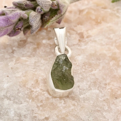 Get your Authentic Moldavite Sterling Silver Bezel Necklace online now or in store at Forever Gems in Franschhoek, South Africa