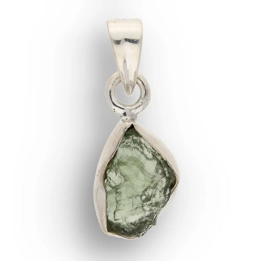 Authentic Czech Moldavite Sterling Silver Pendant Charm