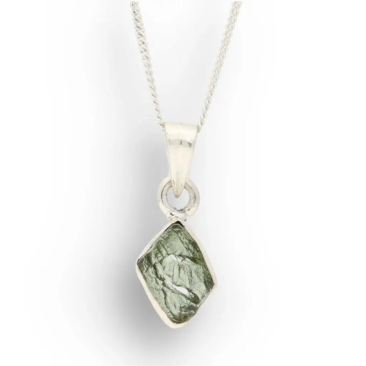 Get your Authentic Czech Moldavite Sterling Silver Necklace online now or in store at Forever Gems in Franschhoek, South Africa