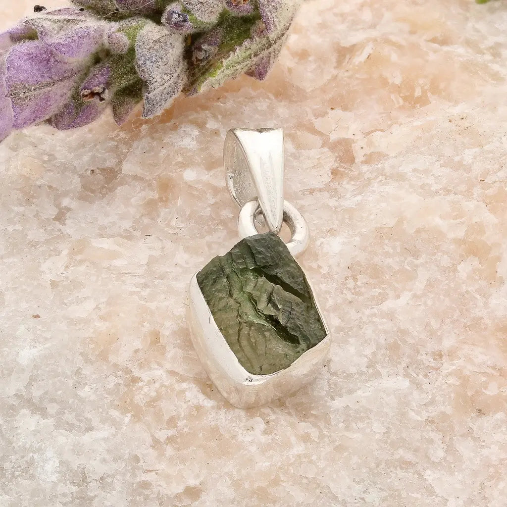 Get your Authentic Czech Moldavite Sterling Silver Necklace online now or in store at Forever Gems in Franschhoek, South Africa