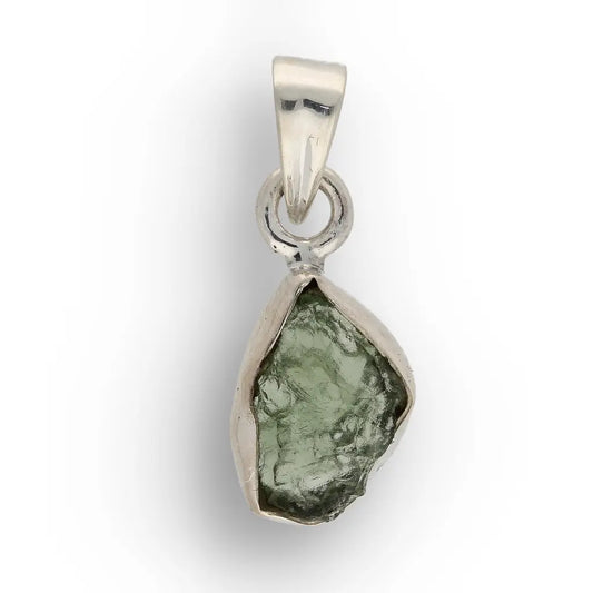 Authentic Czech Moldavite Sterling Silver Pendant Charm