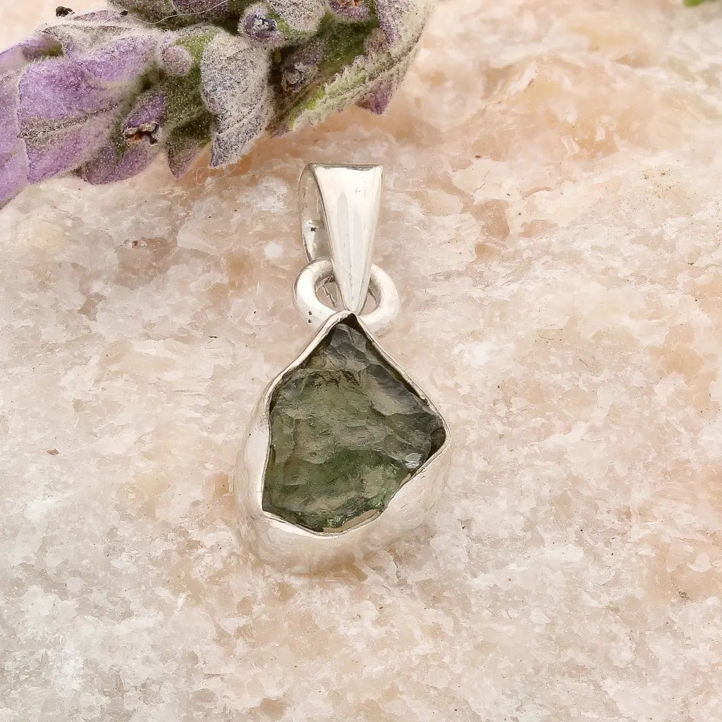 Get your Authentic Czech Moldavite Sterling Silver Necklace online now or in store at Forever Gems in Franschhoek, South Africa