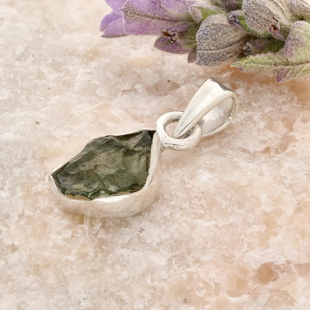 Get your Authentic Czech Moldavite Sterling Silver Necklace online now or in store at Forever Gems in Franschhoek, South Africa