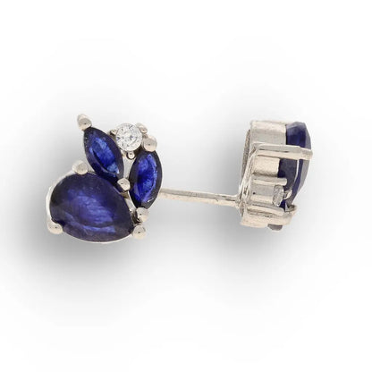 Get your Blue Sapphire Cluster Stud Earrings with CZ online now or in store at Forever Gems in Franschhoek, South Africa