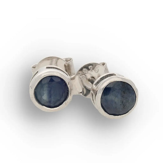 Get your Natural Blue Sapphire Tube Set Stud Earrings in 925 Sterling Silver online now or in store at Forever Gems in Franschhoek, South Africa