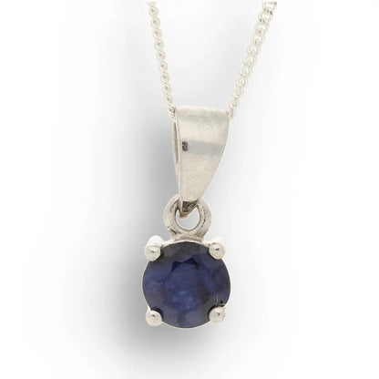 Get your Blue Sapphire Classic 4-Claw Necklace Silver online now or in store at Forever Gems in Franschhoek, South Africa