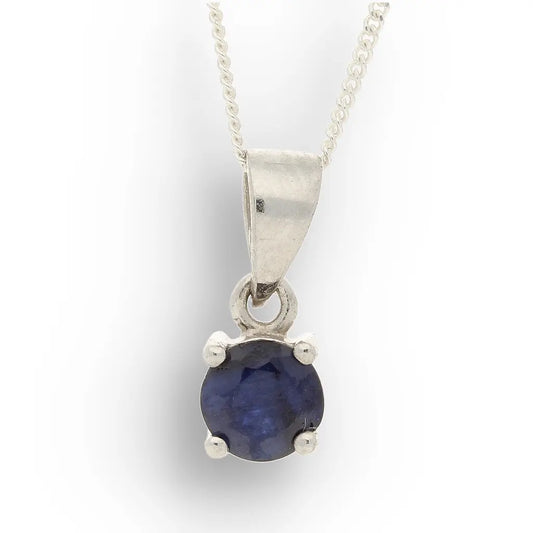Get your Natural Blue Sapphire 4-Claw Pendant Necklace in 925 Sterling Silver online now or in store at Forever Gems in Franschhoek, South Africa