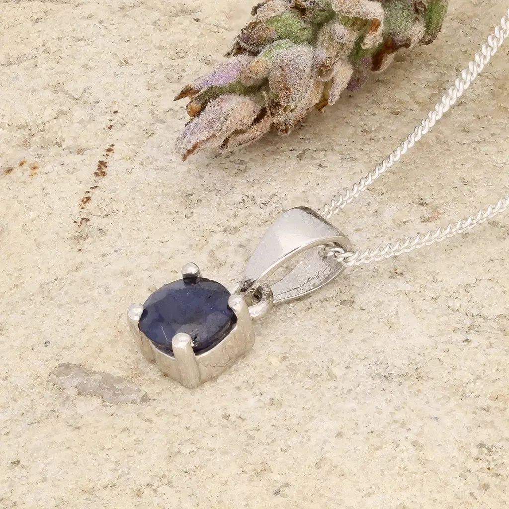 Get your Blue Sapphire Classic 4-Claw Necklace Silver online now or in store at Forever Gems in Franschhoek, South Africa