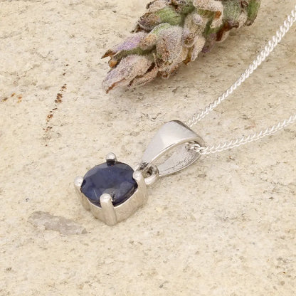 Get your Blue Sapphire Classic 4-Claw Necklace Silver online now or in store at Forever Gems in Franschhoek, South Africa
