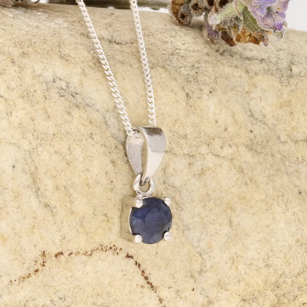 Get your Blue Sapphire Classic 4-Claw Necklace Silver online now or in store at Forever Gems in Franschhoek, South Africa
