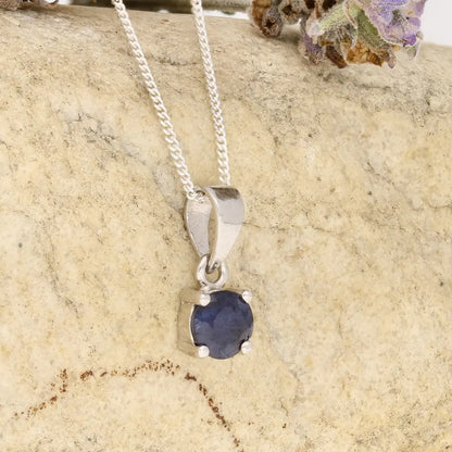Get your Blue Sapphire Classic 4-Claw Necklace Silver online now or in store at Forever Gems in Franschhoek, South Africa