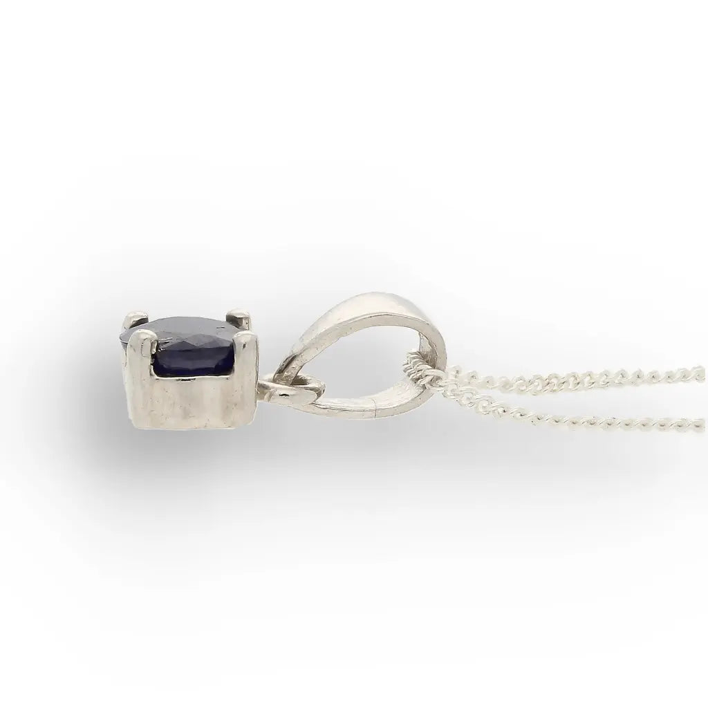 Get your Blue Sapphire Classic 4-Claw Necklace Silver online now or in store at Forever Gems in Franschhoek, South Africa