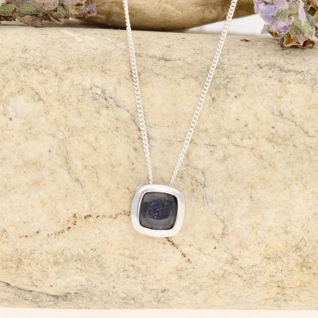 Get your Blue Sapphire Square Slider Necklace 45cm online now or in store at Forever Gems in Franschhoek, South Africa