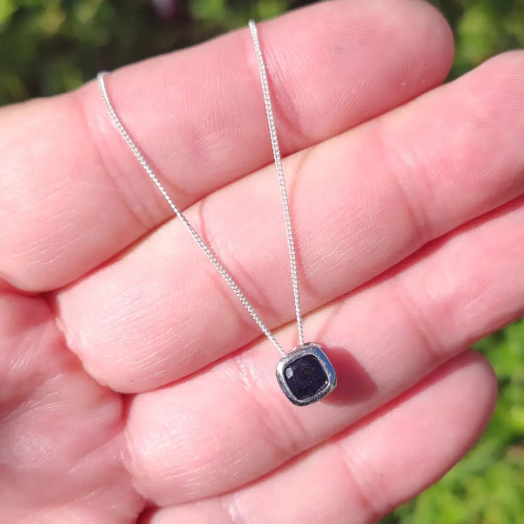 Get your Blue Sapphire Square Slider Necklace 45cm online now or in store at Forever Gems in Franschhoek, South Africa