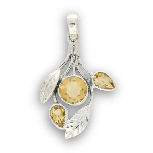 Leafy Charms – Sterling Silver with Citrine Sparkle