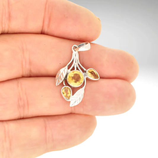 Leafy Charms – Sterling Silver with Citrine Sparkle