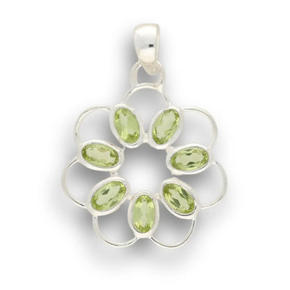 Ethereal Peridot Flower in Sterling Silver