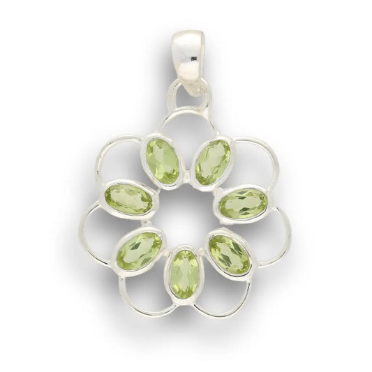 Ethereal Peridot Flower in Sterling Silver