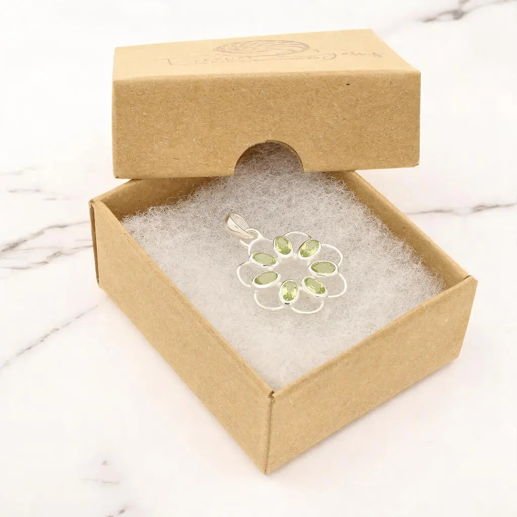 Ethereal Peridot Flower in Sterling Silver