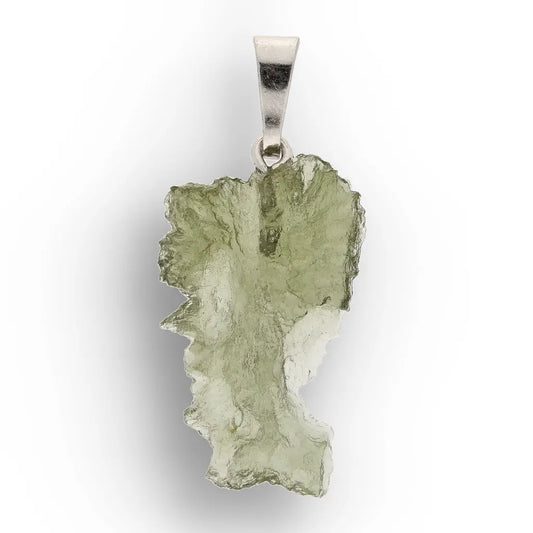 Authentic Moldavite Sterling Silver Necklace Pendant