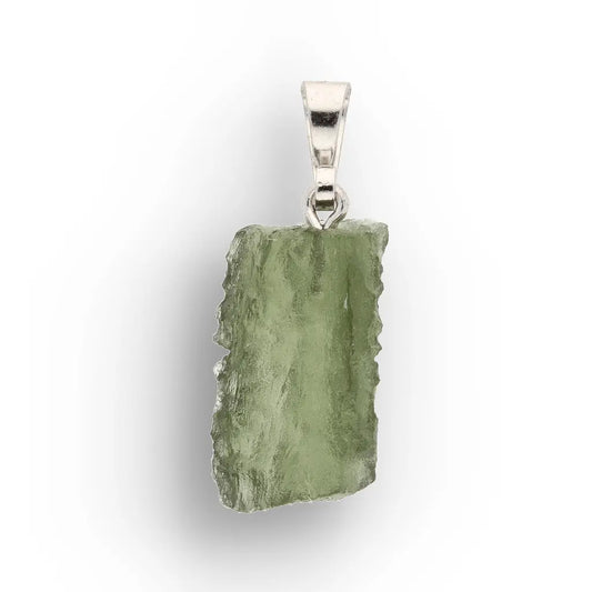 Authentic Czech Moldavite Sterling Silver Pendant Necklace