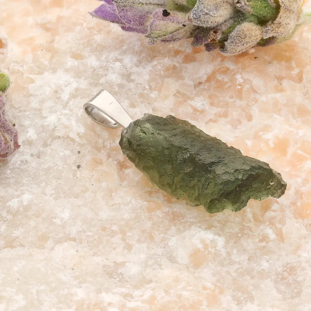 Get your Authentic Czech Moldavite Sterling Silver Pendant Necklace online now or in store at Forever Gems in Franschhoek, South Africa