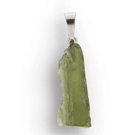 Genuine Moldavite Sterling Silver Necklace Authentic Gem