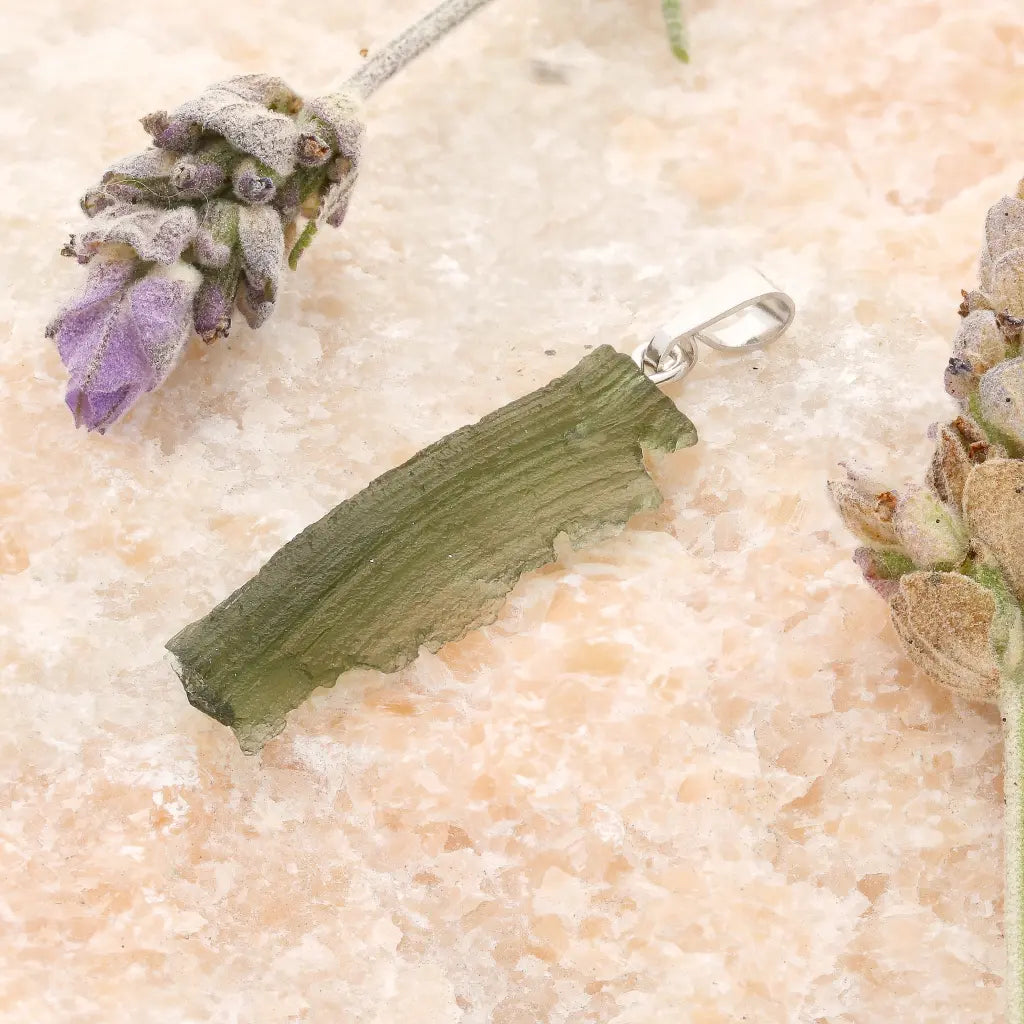 Get your Authentic Natural Moldavite Sterling Silver Chain Necklace online now or in store at Forever Gems in Franschhoek, South Africa