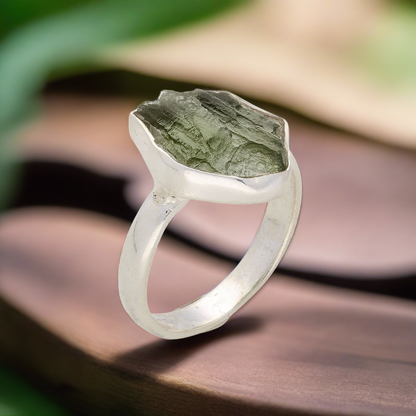 Buy your Cosmic Embrace: Sterling Silver Moldavite Ring online now or in store at Forever Gems in Franschhoek, South Africa