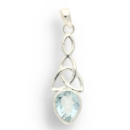 Buy your Blue Topaz Teardrop Sterling Silver Pendant - The Trinity Knot online now or in store at Forever Gems in Franschhoek, South Africa