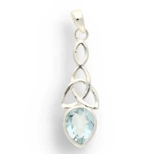 Buy your Blue Topaz Teardrop Sterling Silver Pendant - The Trinity Knot online now or in store at Forever Gems in Franschhoek, South Africa