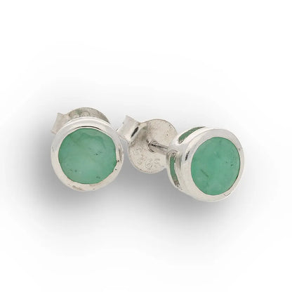 Get your Emerald Tube Set Stud Earrings 6mm Silver online now or in store at Forever Gems in Franschhoek, South Africa