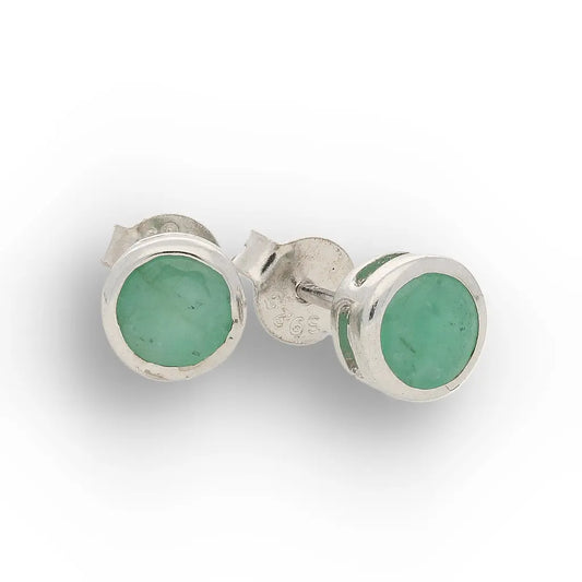 Get your Emerald Tube Set Stud Earrings 6mm Silver online now or in store at Forever Gems in Franschhoek, South Africa