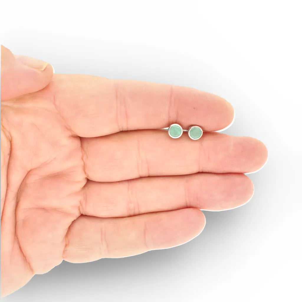 Get your Emerald Tube Set Stud Earrings 6mm Silver online now or in store at Forever Gems in Franschhoek, South Africa