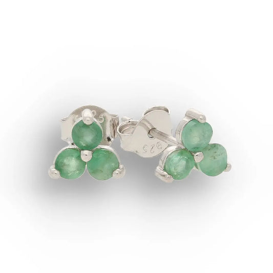 Get your Emerald Trio Flower Stud Earrings 6.5mm online now or in store at Forever Gems in Franschhoek, South Africa