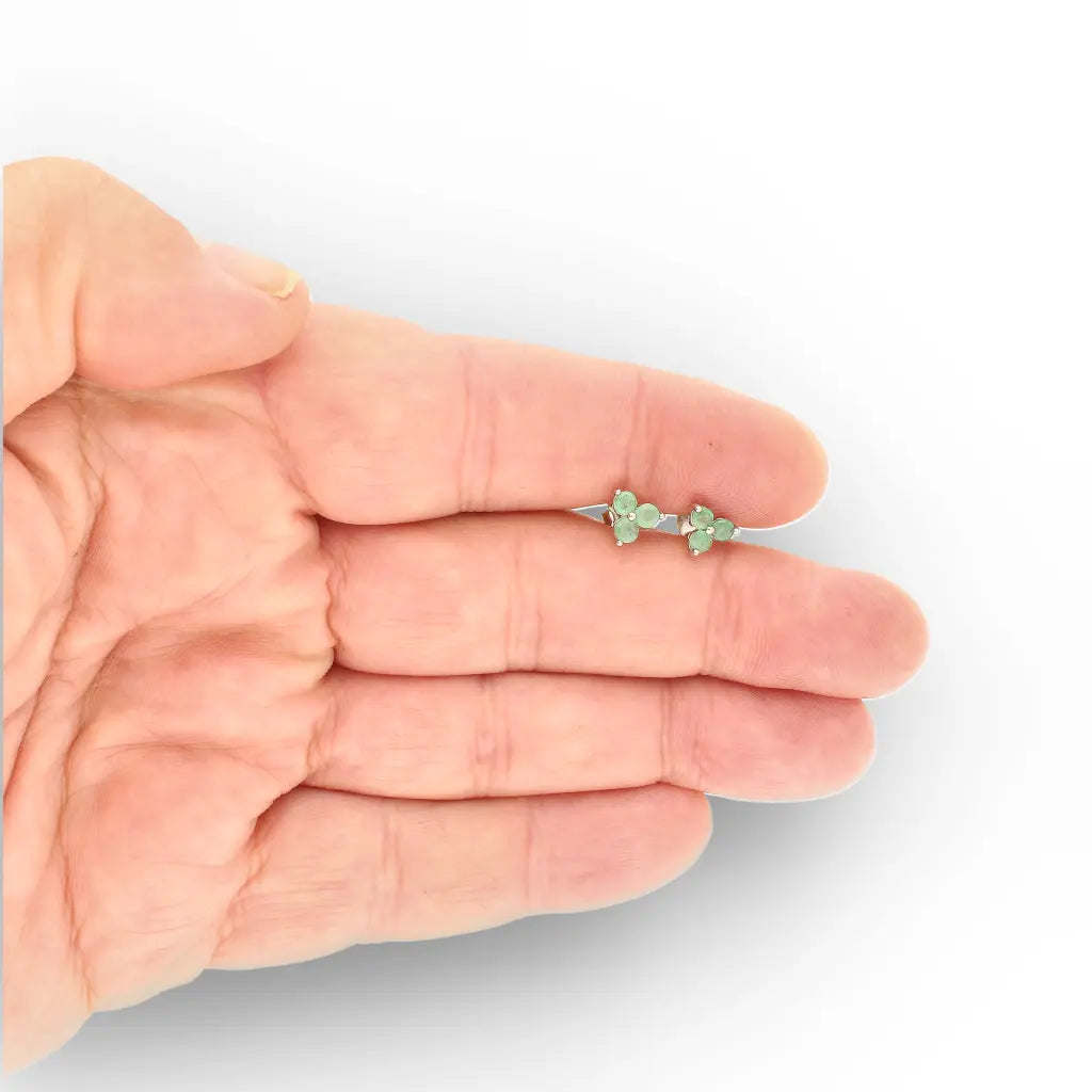Get your Emerald Trio Flower Stud Earrings 6.5mm online now or in store at Forever Gems in Franschhoek, South Africa