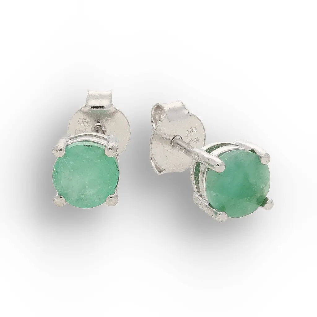 Get your Emerald Classic Stud Earrings 5mm Silver online now or in store at Forever Gems in Franschhoek, South Africa
