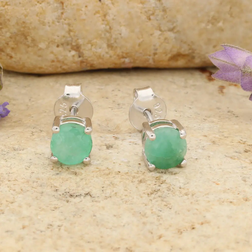 Get your Emerald Classic Stud Earrings 5mm Silver online now or in store at Forever Gems in Franschhoek, South Africa