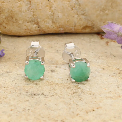 Get your Emerald Classic Stud Earrings 5mm Silver online now or in store at Forever Gems in Franschhoek, South Africa
