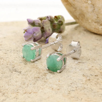 Get your Emerald Classic Stud Earrings 5mm Silver online now or in store at Forever Gems in Franschhoek, South Africa