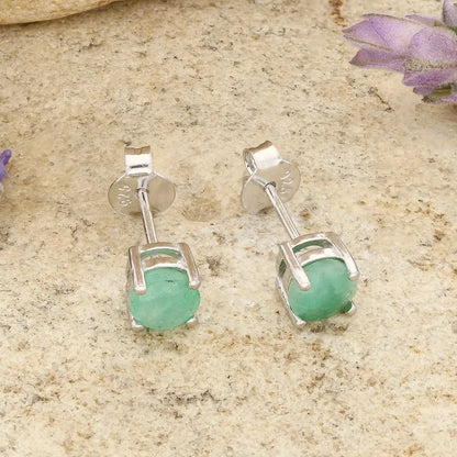 Get your Emerald Classic Stud Earrings 5mm Silver online now or in store at Forever Gems in Franschhoek, South Africa
