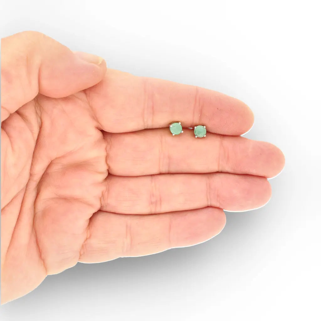 Get your Emerald Classic Stud Earrings 5mm Silver online now or in store at Forever Gems in Franschhoek, South Africa
