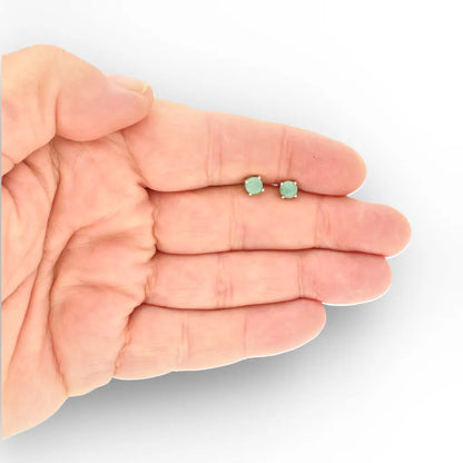Get your Emerald Classic Stud Earrings 5mm Silver online now or in store at Forever Gems in Franschhoek, South Africa