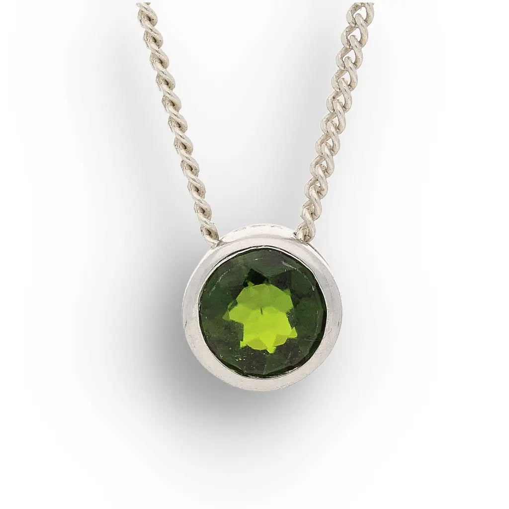 Get your Chrome Diopside Green Glow Slider Necklace 6mm online now or in store at Forever Gems in Franschhoek, South Africa