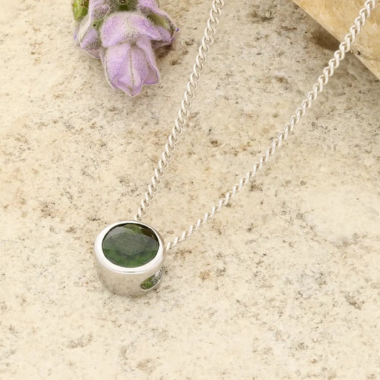 Get your Chrome Diopside Green Glow Slider Necklace 6mm online now or in store at Forever Gems in Franschhoek, South Africa